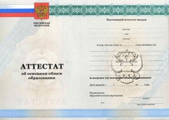 Аттестат за 9 класс с 2010 по 2013 годы